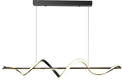 LED Hängelampe Dimmbare Pendelleuchte Esstisch Pendellampe, Modernes Spirale Design Esstischlampe Höhenverstellbar Hängeleuchte mit Fernbedienung ​Hängelampe für Esszimmer Küche Büro (Schwarz, 120cm)