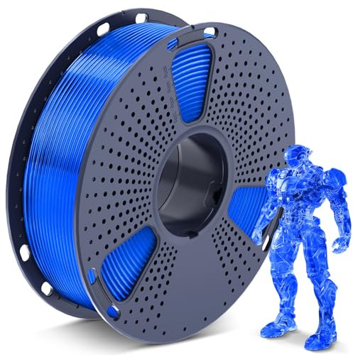 SUNLU PLA Filament 1.75mm Transparente, 3D Drucker Filament PLA 1.75mm +/- 0,02mm, Einfach zu Verwenden, Anfängerfreundlich, Passend Für Sie Meisten FDM 3D Drucker, 1KG Spule. (Transparent Blau)
