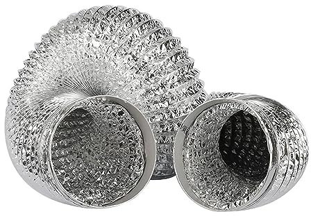 Aluflexrohr Flexrohr Lüftungsrohr Alurohr Schlauch Flexibel Lüftungsschlauch Abluftausgang Mit 2 Schlauchschelle Edelstahl Ø 80/100/110/120/150/160/170/180/200mm (Color : 4m, Size : 80mm)