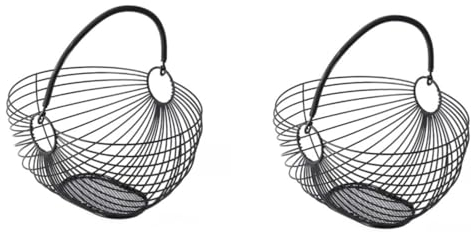 Eierhalter 2 Stücke Küche Lagerung Metall Draht Eierkorb Bauernhof Huhn Abdeckung Eierhalter Organizer Fall Container Hühnereierkorb