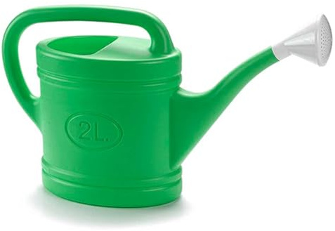 Acan Tradineur - Regadera de plástico - Capacidad 2 litros - Utensilios de jardinería, riego, casa, balcón, terraza, Patio - Color Verde