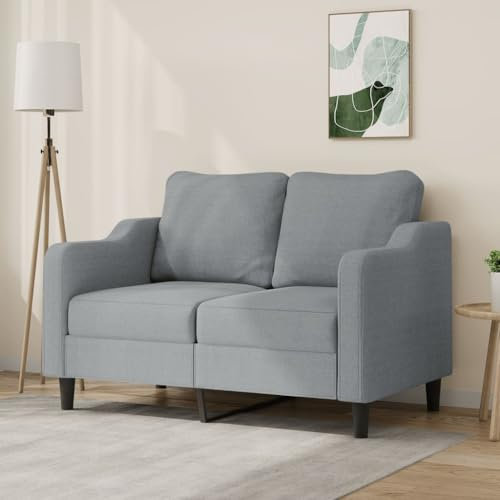 JUDYY 2-Sitzer-Sofa Hellgrau 120 cm Stoff, Loungesofa, Sofas & Couches, Relaxsofa, Couch für Wohnzimmer, 359351