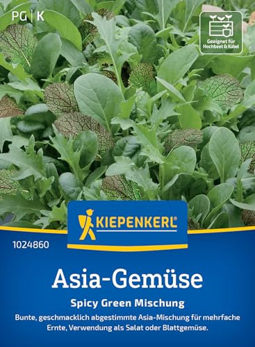 Kiepenkerl Asia-Gemüsesamen Spicy Green Mischung 1024860 - Geschmacklich abgestimmte Gemüsesamen-Mischung für Salate & asiatische Gerichte - Saatgut, Pflanzen
