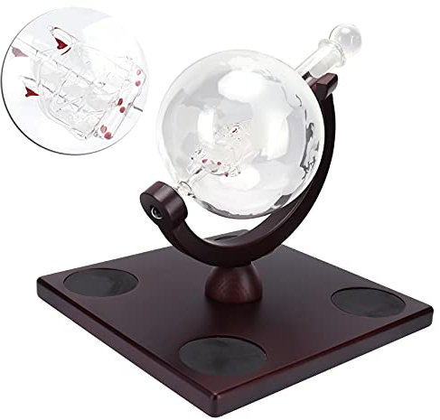 Juego de Decantador de Whisky, Recipiente de Vidrio de Borosilicato con 4 Vasos, Dispensador de Licor, para Hombres, Obra de Arte Global Increíblemente Grabada, Tapón a Prueba