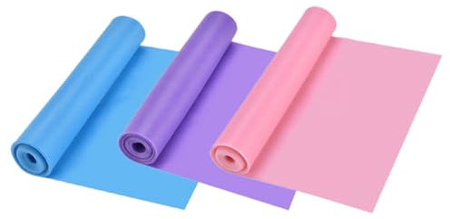 NULYLU 3pièces Bandes Élastiques De Résistance pour Yoga Et Fitness De Bandes TPE pour Étirement Musculation Et Amélioration Flexibilité pour Femmes Et Filles