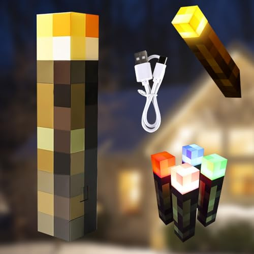 KQWVZ Wall Fackel Nachtlicht, 3D LED Craft Fackel Lampe mit 4 Farbe, Nachtlampe USB Wiederaufladbare, Hand oder Wandhalterung Beleuchtung für Kinder Geschenke, Zimmer und Party Deko