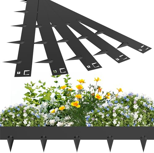 YRHome 10 m galvaniserad gräsmatta kant metall 16 cm, hög rabattkant, flexibel rabattkant och klippkant, rostbeständig, väderbeständig, trädgårdspalissad, för gräsmatta, gräsmatta, gård och väg, enkel