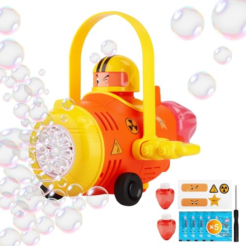 USHOP Seifenblasenmaschine,Seifenblasenpistole Kinder,Seifenblasenpistole Elektrische,Automatische Bubble Maker für Kids,Bubble Machine Geschenk für Kinder/Geburtstag/Party,(Orange Farbe)