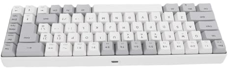 XUMIUZIY Wired Gaming -tangentbord, Bekväm Att Skriva Mekanisk Knappsats, 60% Kompakt med RGB -bakgrundsbelysning, Ergonomisk Design, Anti -spöke, 12 Multimedianycklar, USB -plugg och Lek (Grå vit