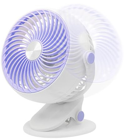Generico Ventaglio Con Morsetto - Ventilatore Personale con Clip per Rinfrescarsi,Ricaricabile USB Silenzioso Orientabile 5 Velocità Gadget Da Viaggio Per Campeggio