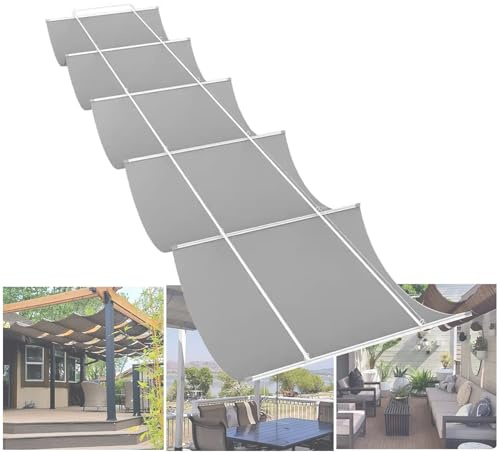 Sonnenschutz, einziehbar, Seilspannung, 90 % UV-Schutz, Baldachin für Terrassen, Pergolen und Balkone, ideal für Outdoor-Sonnenschutzlösungen