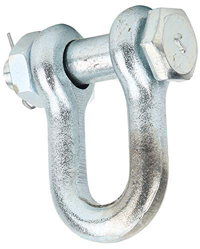 aqxreight Anchor Shackle Heavy Duty Alloy Steel Galvanized Bow Type with Nut Lifting Machine Parts2pcs 2T Anchor Shackle the Standards Can Strength Long Steel Material (2T)