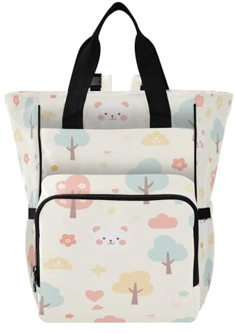 Ttgoth Sac à dos à langer imperméable avec porte-biberons isothermes, sac à dos de voyage multi-poches avec sangles de poussette pour maman et papa