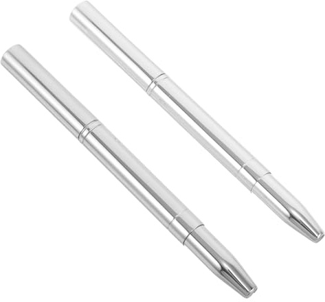 FRCOLOR 2 Piezas Brocha de Labios Metálica Doble Punta Retráctil con Tapa para Protección Higiénica, Funcionalidad Dual y Uso en Viajes o Fiestas