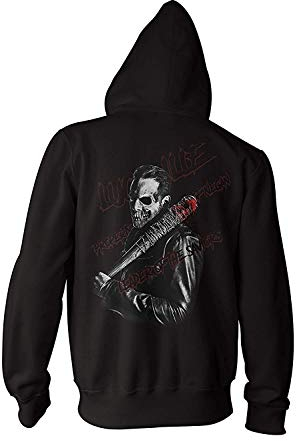 Monkey Print Herren Kapuzenpullover Zipper Negan Skull Saviors Walking Zombie Dead Lucille Hoodie
