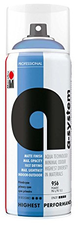 Marabu 21200018956 - A - System primärcyan, Premium Sprühfarbe, durch Wasserbasis kaum Geruchsbelastung, schnelle Trocknung, für Innen und Außen, hohe Farbbrillanz, speichelecht, 400 ml