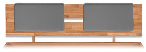 Bubema Polster-Steckkissen für Bettkopfteil, 2er-Set, für viele gängige Betten, Farbe: Grau