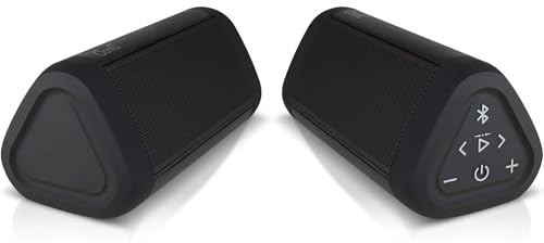 OontZ Angle 3 Ultra - 2 Pack, Portable Bluetooth Speakers, Dual Pairing Stereo Sound, 14W Stereo Sound, 100 Ft Wireless Range, IPX7 Waterproof, Home, Outdoor (Black)