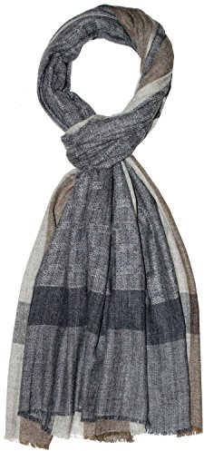 Lorenzo Cana Bufanda para hombre bufanda bufanda 100% cachemira bufanda de cachemira paño de fibra natural bufanda de hombre, Cuadros Naturales Marrón Claro, 70 x 200 cm
