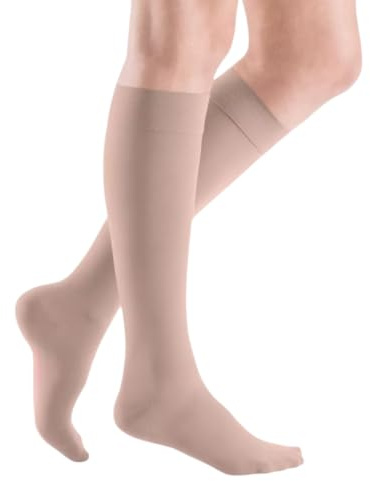 medi mediven elegance - Knielange Kompressionsstrümpfe Damen – Elegante Stützstrümpfe Damen mit geschlossener Spitze – Kompressionsstrümpfe Klasse 2 ohne Haftband