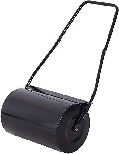 EG 30 Litre Black Garden Lawn Roller Barrel Sand Water Fill Grass 42cm(W) x 30cm(D) X 100cm(H)