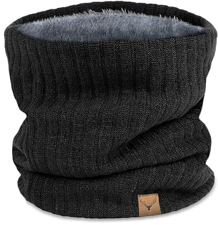 NEOLA Winter Neck Warmer - Thermal Knitted Snoods Windproof Fleece Lined Circle Scarf Soft Warm Neck Gaiter Gifts for Mens Cycling Skiing Motorcycle