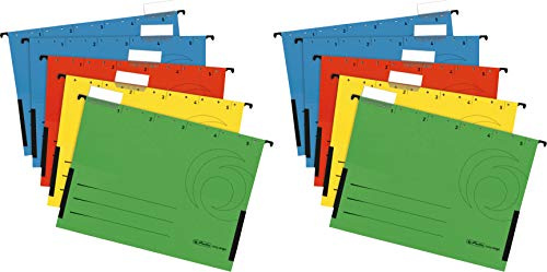 Herlitz 5874755 Hängetasche farbig sortiert 5er Packung (Farbig sortiert, 2x 5er Pack (Tasche))