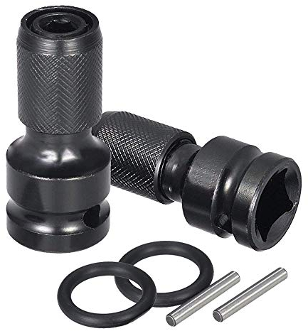 Mesee 2 Stücke Sechskantschaft Adapter, Schlagschrauber Bit Adapter, Stecknuss-Adapter 1/2 Vierkantantantrieb auf 1/4 Sechskantschaft Stecknuss für Schlagratschenschlüssel Schraubendreher Bit-Halter