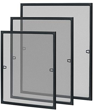 NAIZY Fliegengitter Fenster mit Alu-Rahmen 80x100cm Insektenschutz Mückenschutz Fliegenschutz Fensternetz Spannrahmen Mückengitter ohne Bohren und Schrauben, Anthratic