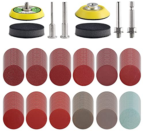 通用 240pcs 2inch Aluminium Oxide Sanding Discs Kit for Drill, Die Grinder, Rotary Tools with 12 Grits P80-3000, 2 Types Shank, 3 Ways Connect, Perfect for Home Improvement