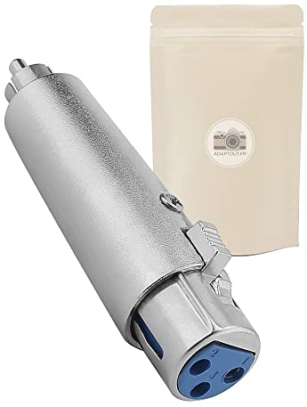 Adattatore da presa XLR stereo femmina 3 poli a spina RCA mono maschio - Connettore 100% in metallo - Adaptout marca francese
