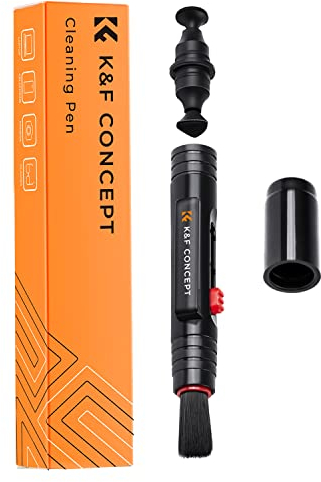 K&F CONCEPT Lens Cleaning Pen, Two-in-One Function with Cleaning Brushes & Carbon Tips, Suitable for Camera Lens and Filter Cleaning