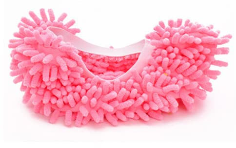 RIAAJ Limpiador de Polvo, Zapatillas, casa, baño, Limpieza de Suelo, mopa limpiadora, Zapatilla, Cubierta de Zapatos Perezosos, paño de Microfibra, 1 Unidad, Color Rosa