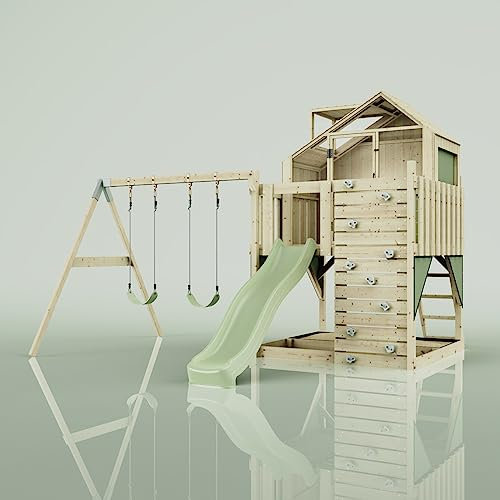 PolarPlay Kids Climbing Tower & Playhouse - Swing Haldor Sage
