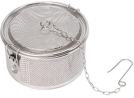 Passoire à épices, Panier de Filtre à Boules de thé Facile à Ouvrir Support Léger en Acier Inoxydable 304 avec Chaîne de Suspension pour la Cuisine (Diamètre 18cm/7.1in)