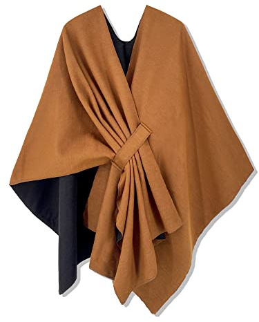 Breezy Lane Poncho, sciarpa da donna, a maglia, reversibile, elegante, oversize, Ruana, cardigan, regalo per la mamma, Taglia unica