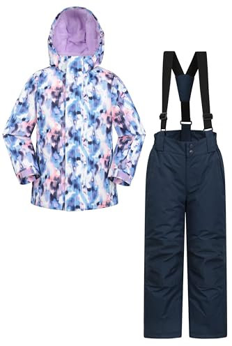 Mountain Warehouse Kinder-Ski-Set aus unisex Winterjacke und Hose - Zweiteiler für Winter und Schnee, Winterset/Regen-Set für Jungen und Mädchen, Regen-Ganzkörperanzug Violett 9-10 Jahre