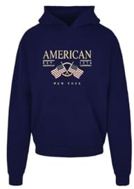 AMERICAN COLLEGE USA Tröja tröja tröja tröjor och västar sport huvtröja tryckt ny kollektion 2024 unisex kläder herr dam modell ACSW234 marinblå storlek M, Marinblå, M