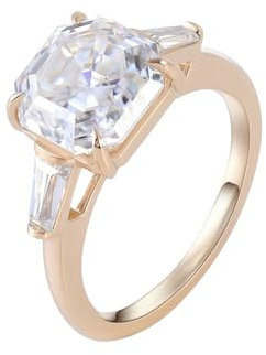 Epinki 9 Karat 375 Gold Ring, Klassiker Pärchen Ringe mit Moissanit Ovalschliff, 9K Gold Eheringe Trauringe Damen Echte Goldschmuck, Individuelle Größen