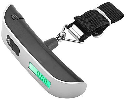 ABS-Kunststoff Mini LCD Digitale Elektronische Hängewaage, Tragbare Hakenwaage mit Automatischer Sperrung, Anzeige der Raumtemperatur, Tragfähigkeit von 50 Kg, für