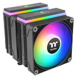 Thermaltake ASTRIA 600 ARGB CPU Kühler – Dual Tower Luftkühler mit 2x120mm PWM, 6x6mm Direct Contact Heatpipes, 265W TDP, leise 26,8 dBA, 5V ARGB Sync, Intel LGA1851/1700, AMD AM5/AM4