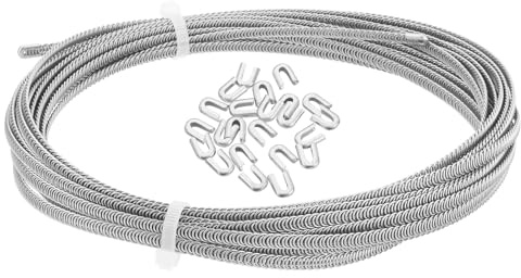 QUARKZMAN Spirale Metallico Rinforzi Corsetto 1/4 x 33FT 32 Pcs Cap Head | 1 Set, Stainless Steel Boning Precut Steel Boning Tips, per Corsetto Abito Costumi Artigianato