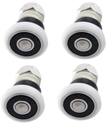 HZEPDVT 4-teiliges Duschbad Edelstahl Großes Lager Badezimmer Schiebetür Riemenscheibe Duschbad Edelstahl Lagerstange Roller(24mm)