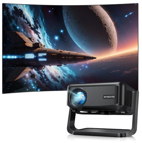 Proyector【±360° Rotación/Auto Keystone/Enfoque Remoto】 WiFi6 Bluetooth Proyector Portatil 1080P HD Función Zoom con Soporte Desmontable Mini Proyector para iOS/Android