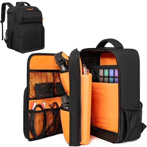 GMAK Audio-Mixer-Rucksack, kompatibel mit Rodecaster Pro, Rodecaster Pro II, RC Duo, DJ-Mixer-Reisetasche, Taschen mit vielen Taschen, schützende Audio-Mixer-Tasche für Kabel, Podcast-Ausrüstung und