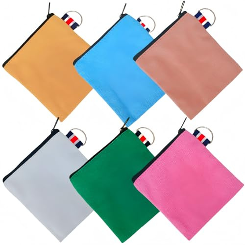 FKUMLUN Kleine Werkzeugtasche aus Segeltuch mit Reißverschluss, quadratische Tasche, Mini-Kulturbeutel, Mehrzweck-Aufbewahrung, Organizer, tragbare Reise-Make-up-Tasche mit Aufhängering, 10,2 cm, 6