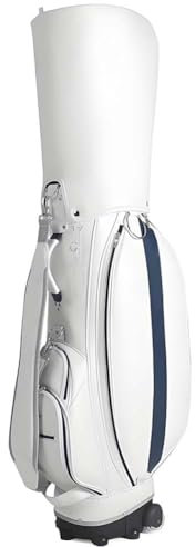 PP-Vic Standard-Golftasche Mit Trolley, Leder Golfwagen Tasche, Golf Club Schutzhülle, Reise Golf Aufbewahrungstasche, Geeignet Für Trainingsgelände, Standardkurs, Luftfahrt,Weiß