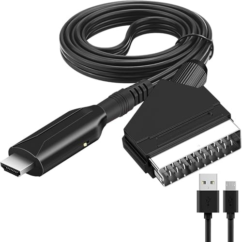 1pcs SCART to HDMI HD Converter Direct Connection High Definition Converter for TVs, Gaming Consoles DVD Players