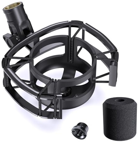 Custom Built Shock Mount for HyperX SoloCast & Razer Seiren Mini Microphone | Elastic Anti-Vibration Suspension, Holder Clip for Mics and Stands, Shock Mount for HyperX SoloCast & Razer Seiren Mini