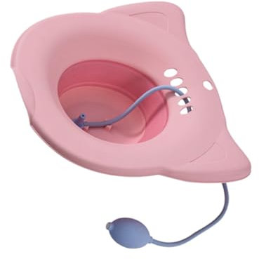 WEKAMOS Postpartales Sitzbad Satz Kompakt Tragbar Mit Überlauflöchern Aus Dickem Material Rosa Praktisches Perineum Sitzbad Zur Vaginalen Pflege